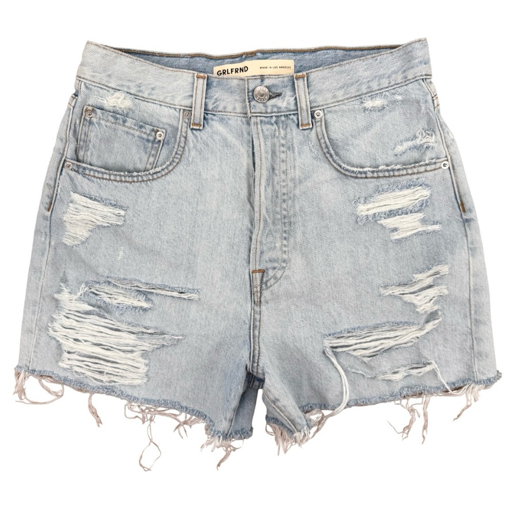 GRLFRND NWT The Jules Super High Rise Vintage Cut Off Shorts Light Distressed 27